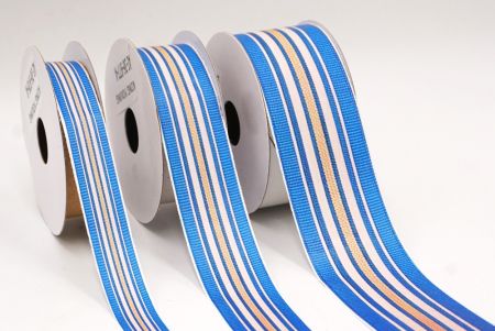 Синя, біла та жовта смугаста плетена стрічка_AI